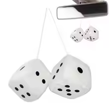Squishy White Car Dice Plush