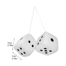 Squishy White Car Dice Plush