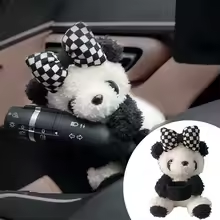Cute Panda With Bow Car Plush