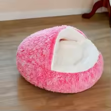 Fluffy Pink Cat Bed