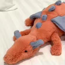 Big Orange Fluffy Dragon Plush