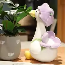 Cute Purple Hat Duck Plush