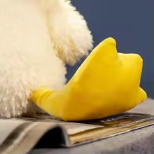 Cute White Fluffy Duck Plush