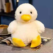 Cute White Fluffy Duck Plush