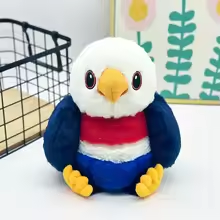 Fluffy Blue & Red Eagle Plush