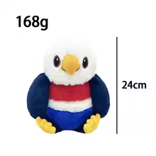 Fluffy Blue & Red Eagle Plush