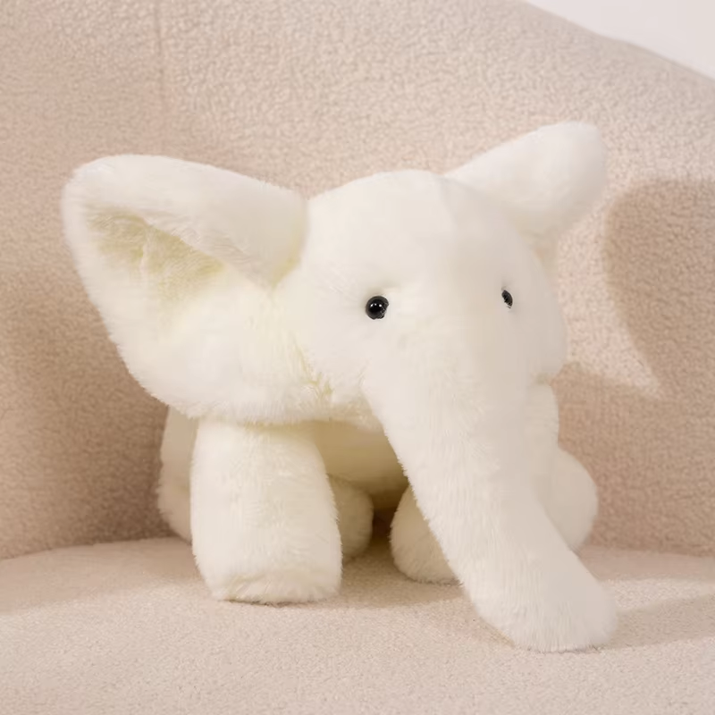 Big Fluffy White Elephant Plush