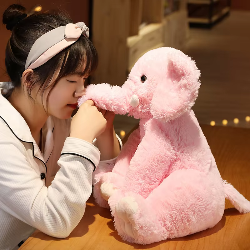 Fluffy Pink Elephant Plush