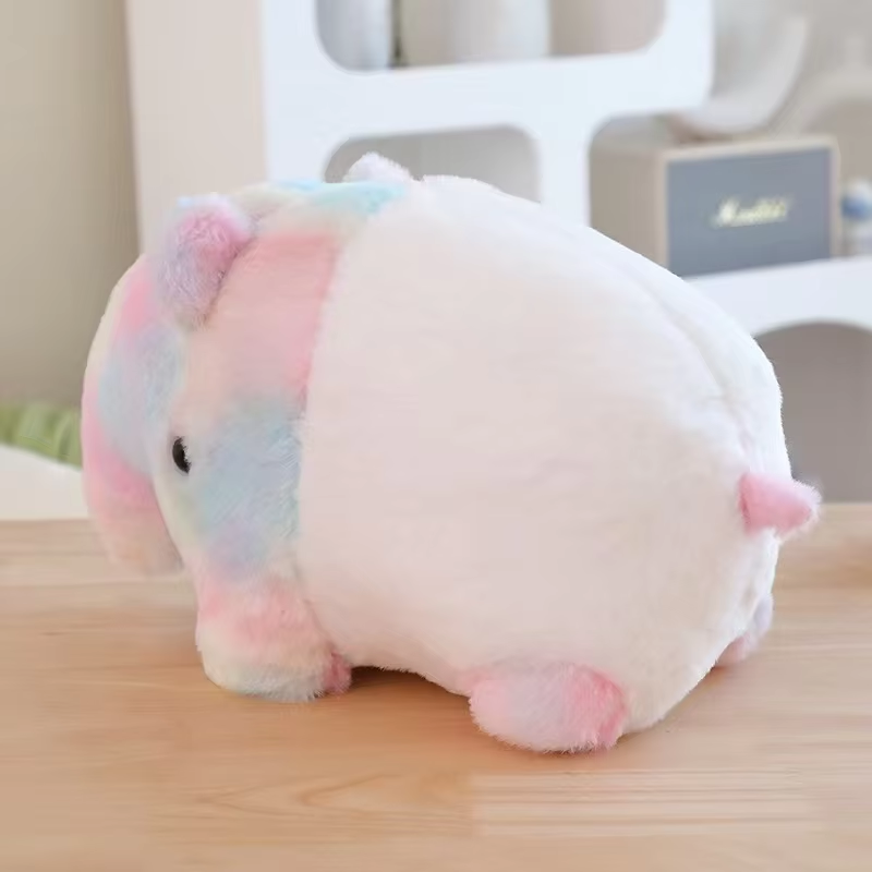 Rainbow Fat Fluffy Elephant Plush