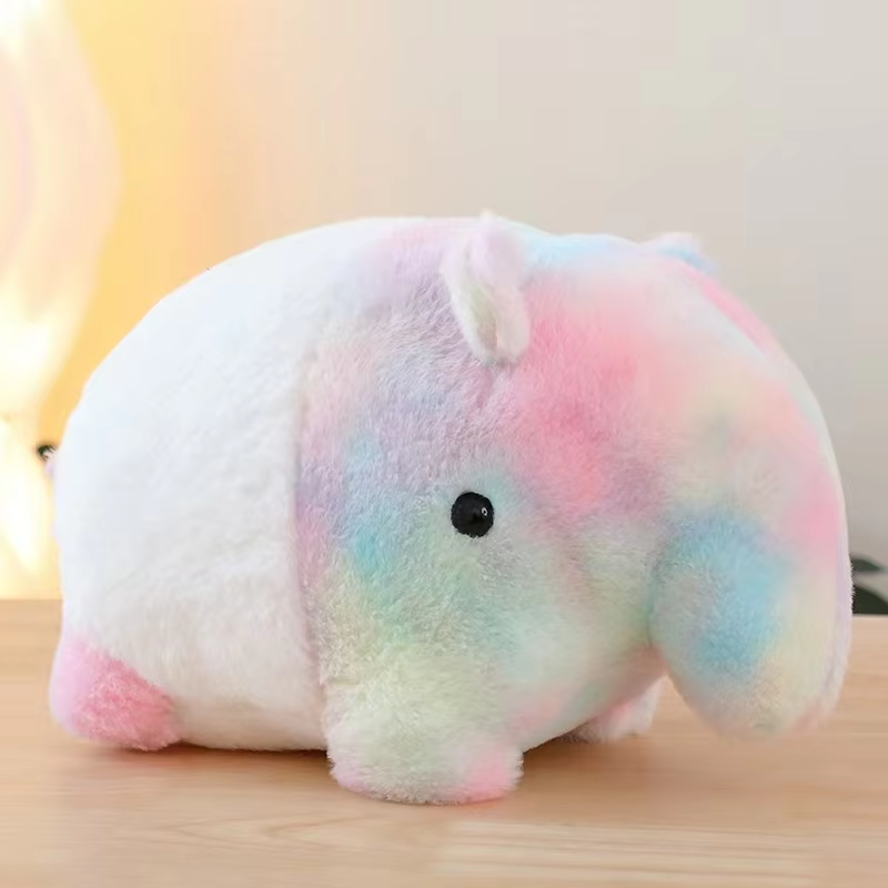 Rainbow Fat Fluffy Elephant Plush