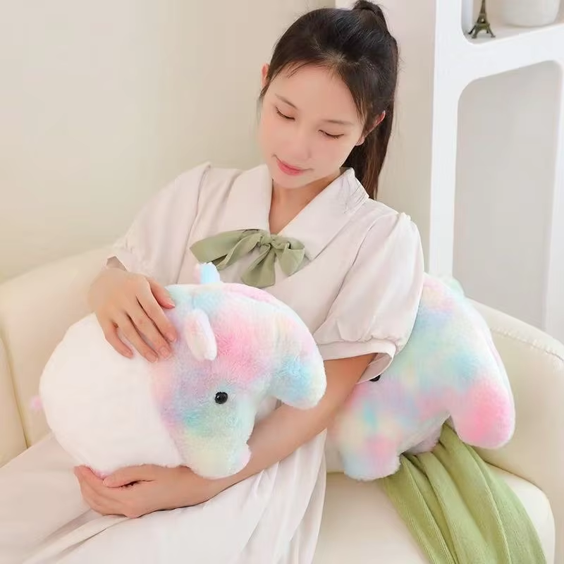 Rainbow Fat Fluffy Elephant Plush