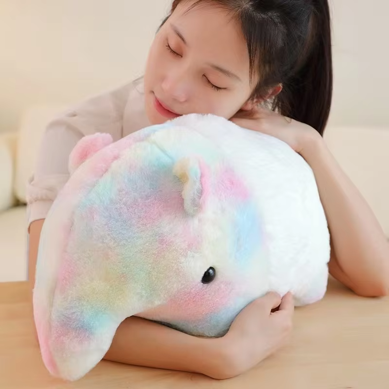 Rainbow Fat Fluffy Elephant Plush