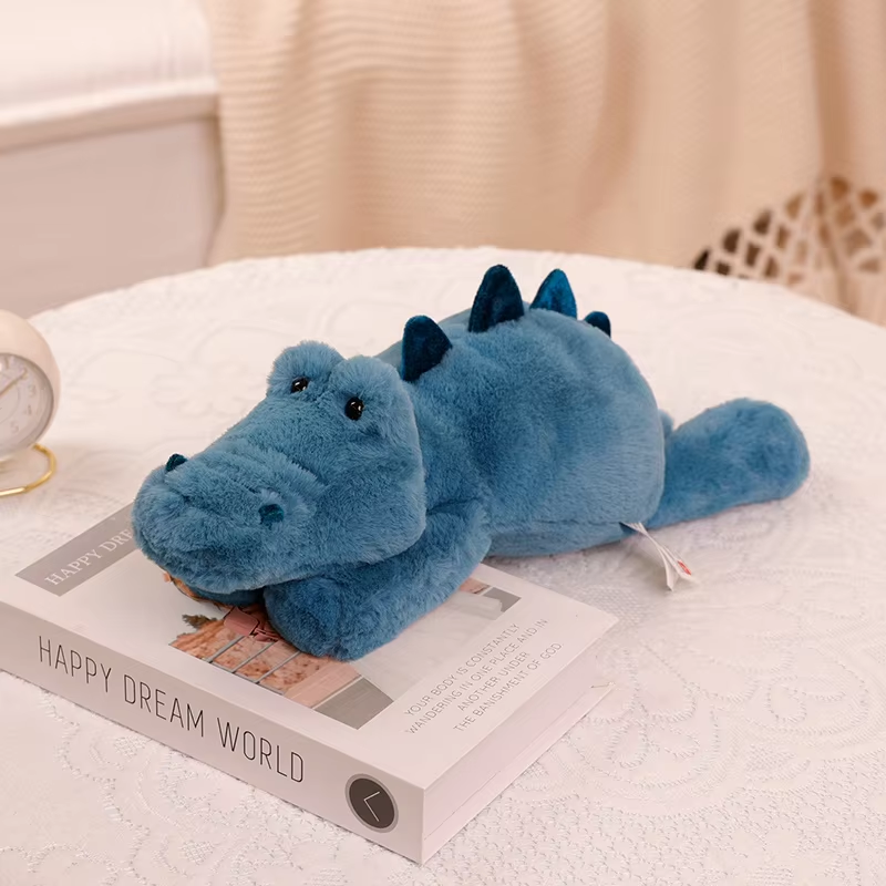 Cute Fluffy Blue Crocodile Plush