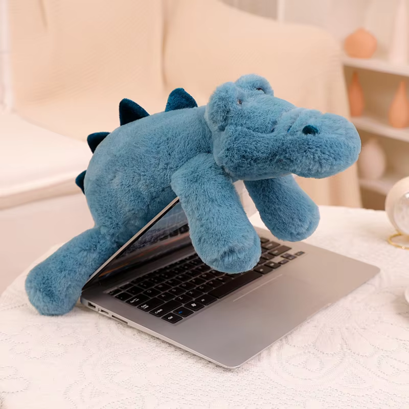 Cute Fluffy Blue Crocodile Plush