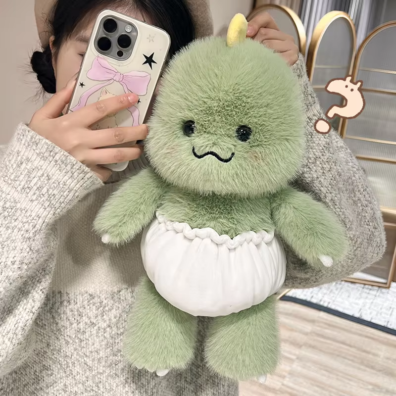 Fluffy Dino With Diaper Plush