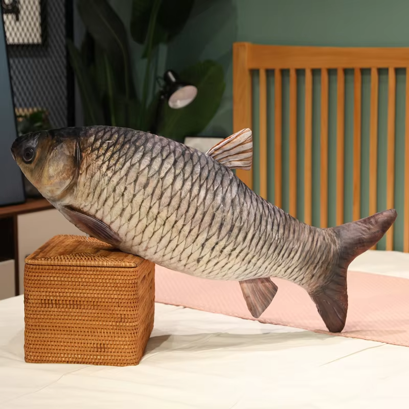 Realistic Grey Carp Plush