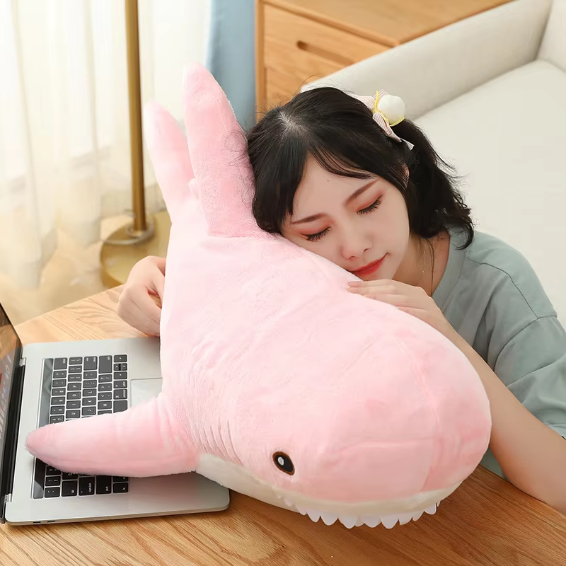 Fluffy Pink Shark Plush