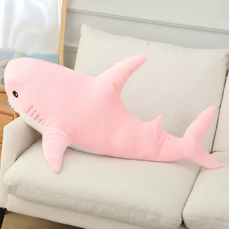 Fluffy Pink Shark Plush