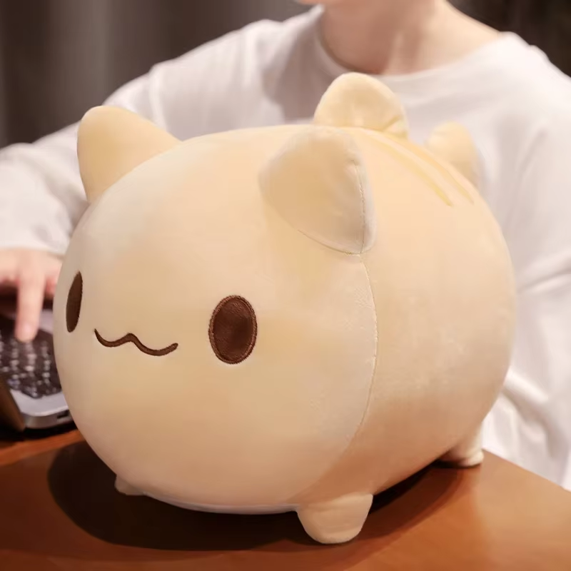 Fat Squishy White Cat Plush