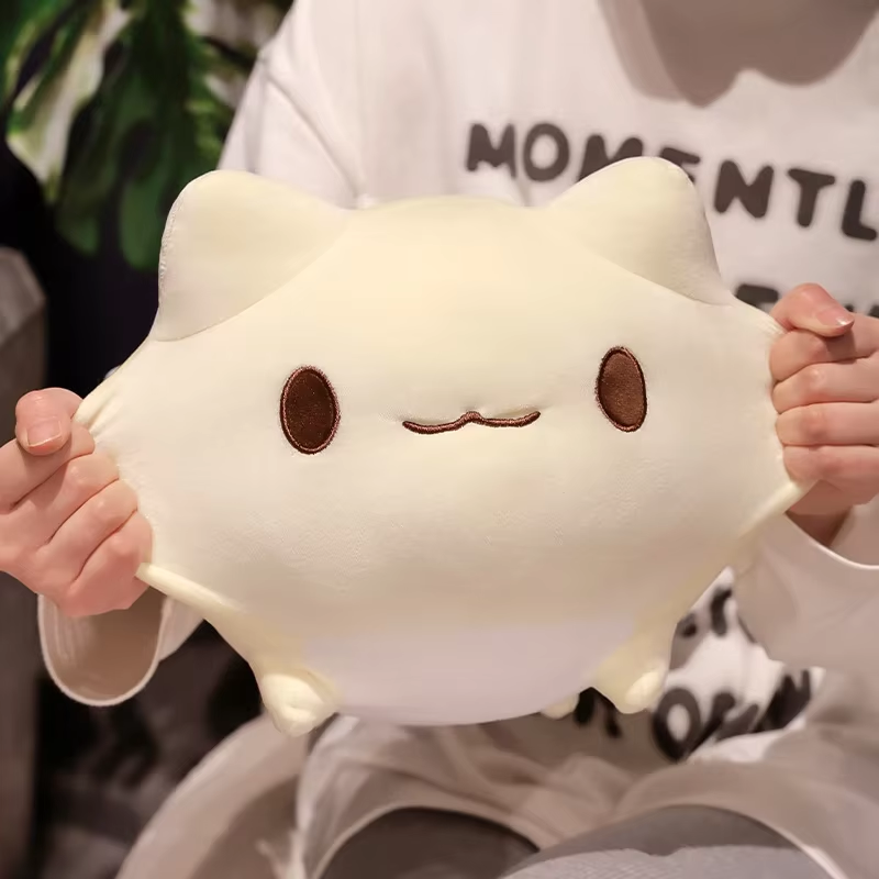 Fat Squishy White Cat Plush