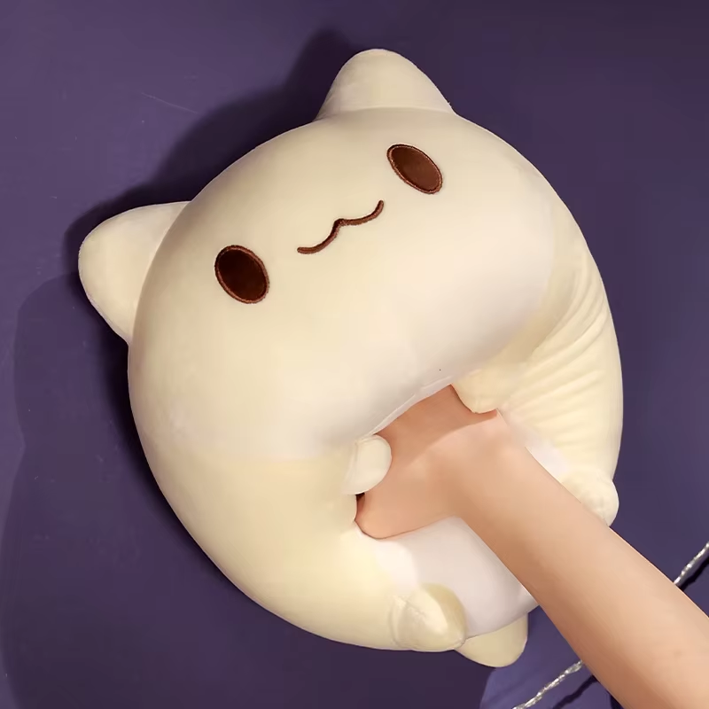 Fat Squishy White Cat Plush