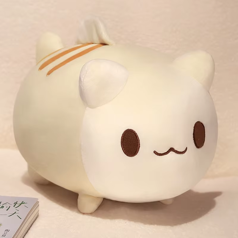Fat Squishy White Cat Plush