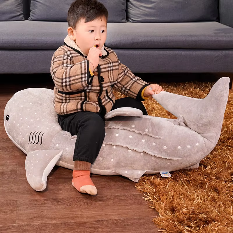 Big Fluffy Grey Shark Plush