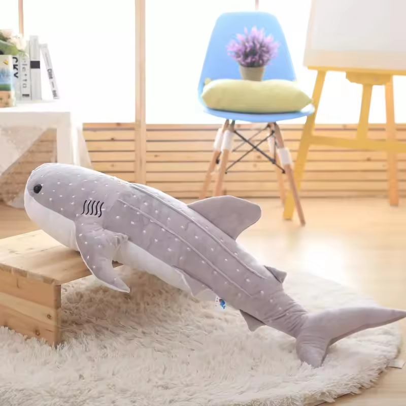 Big Fluffy Grey Shark Plush