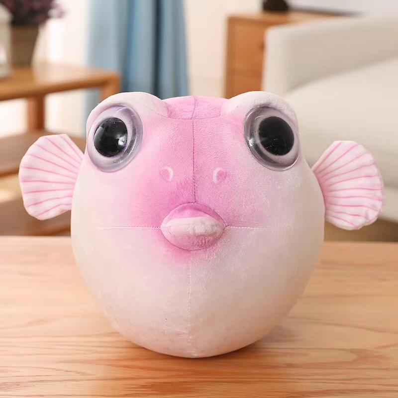 Cute Pink Puffer Fish Plush