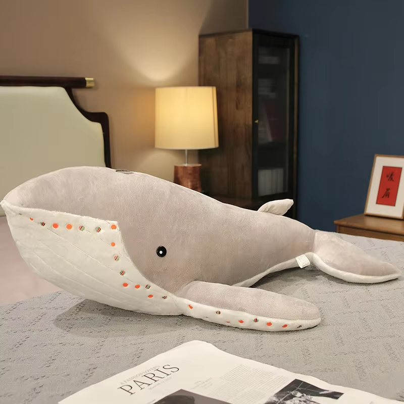 Big Fluffy Grey Whale Plush