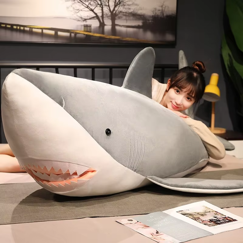 Huge Grey Tiger Shark Plush