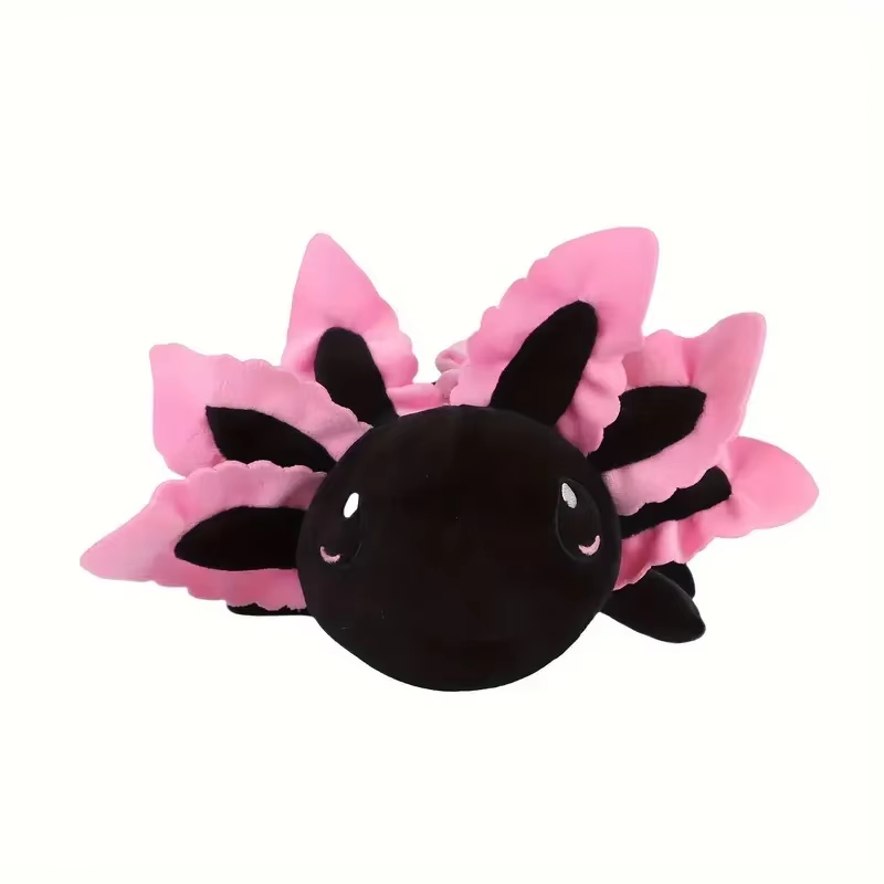 Pink & Black Axolotl Plush