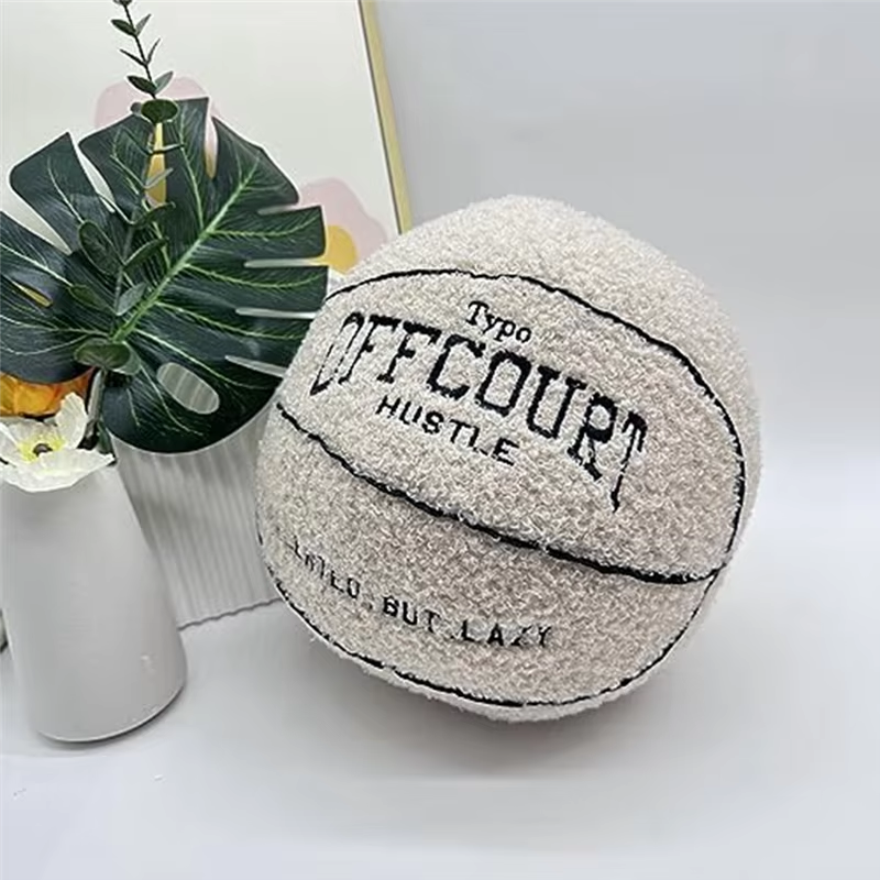 Grey Fluffy Basketball Plush