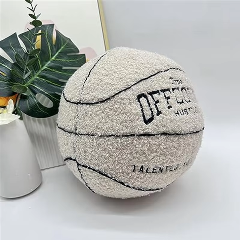 Grey Fluffy Basketball Plush