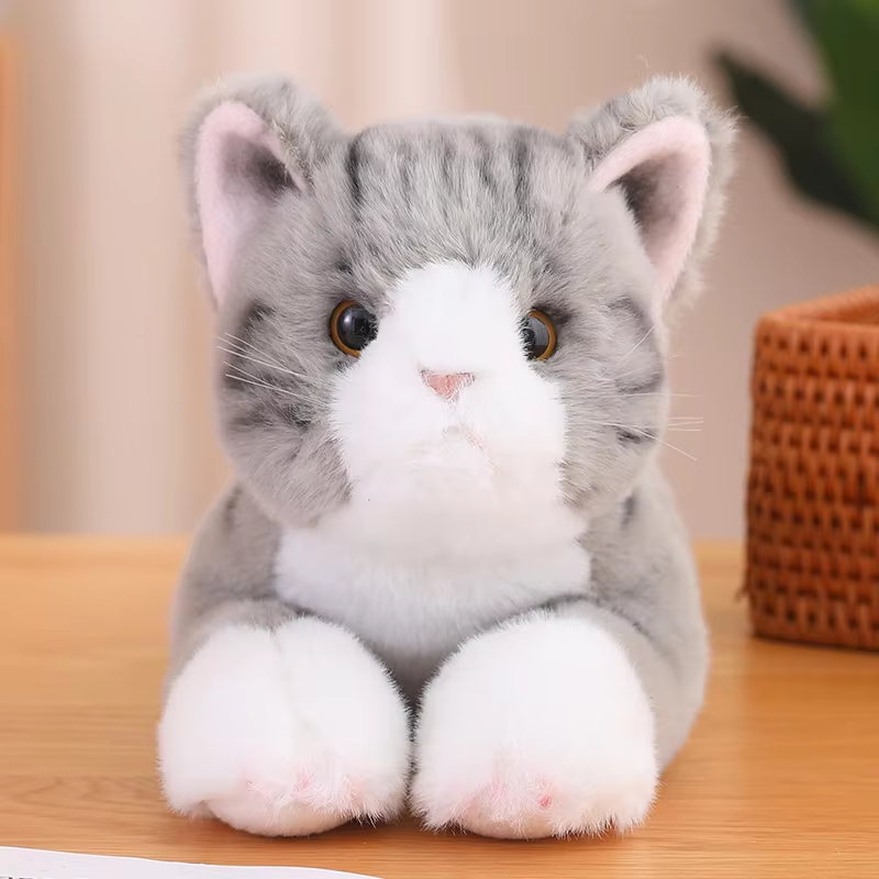 Grey Fluffy Cat Plush