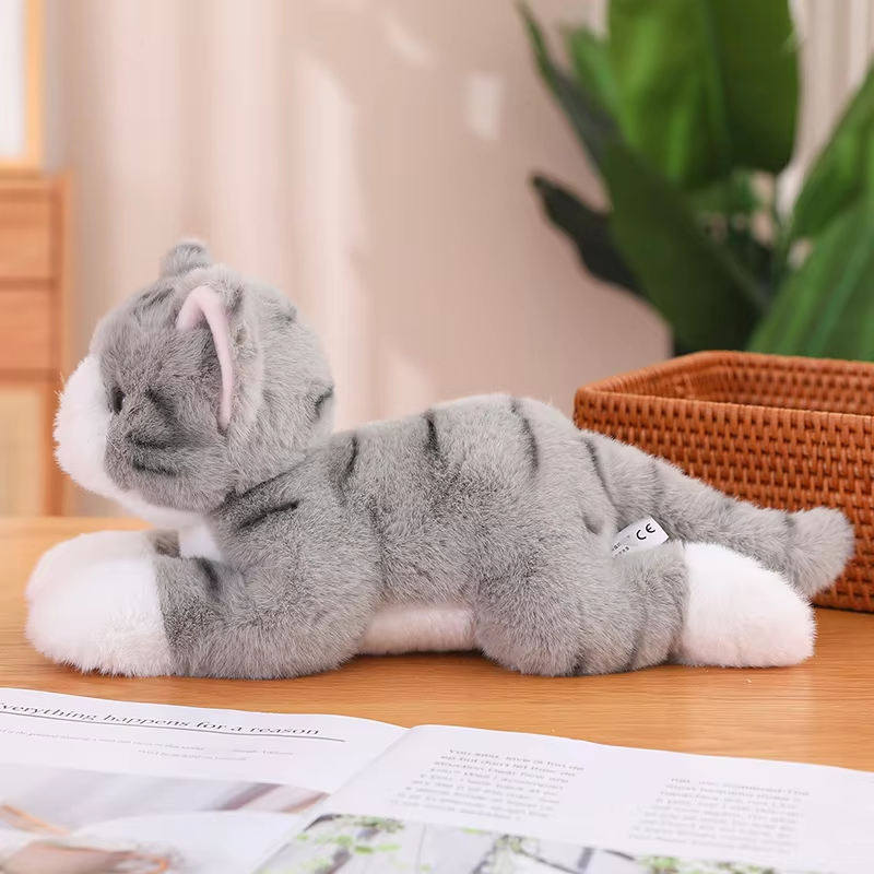 Grey Fluffy Cat Plush