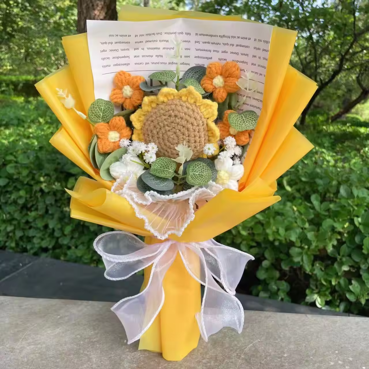 Sunflower Crochet Bouquet Plush