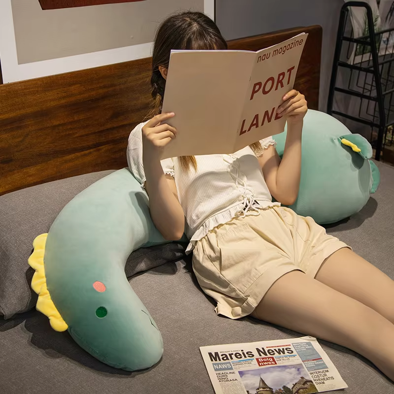Long Cuddly Dino Pillow Plush