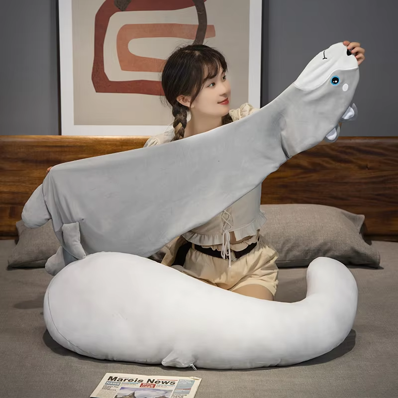 Long Cuddly Husky Pillow Plush