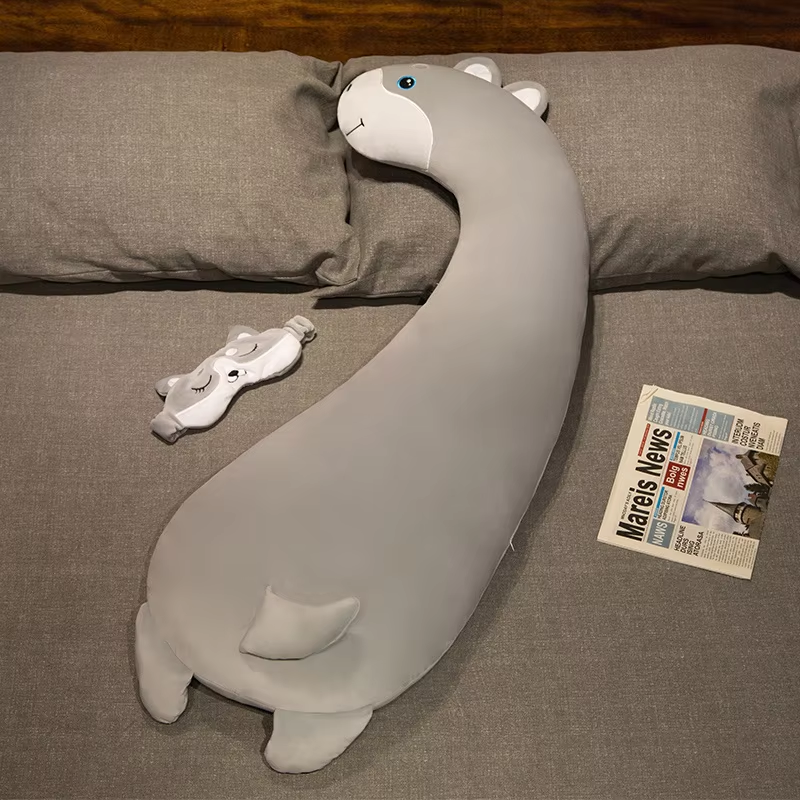 Long Cuddly Husky Pillow Plush