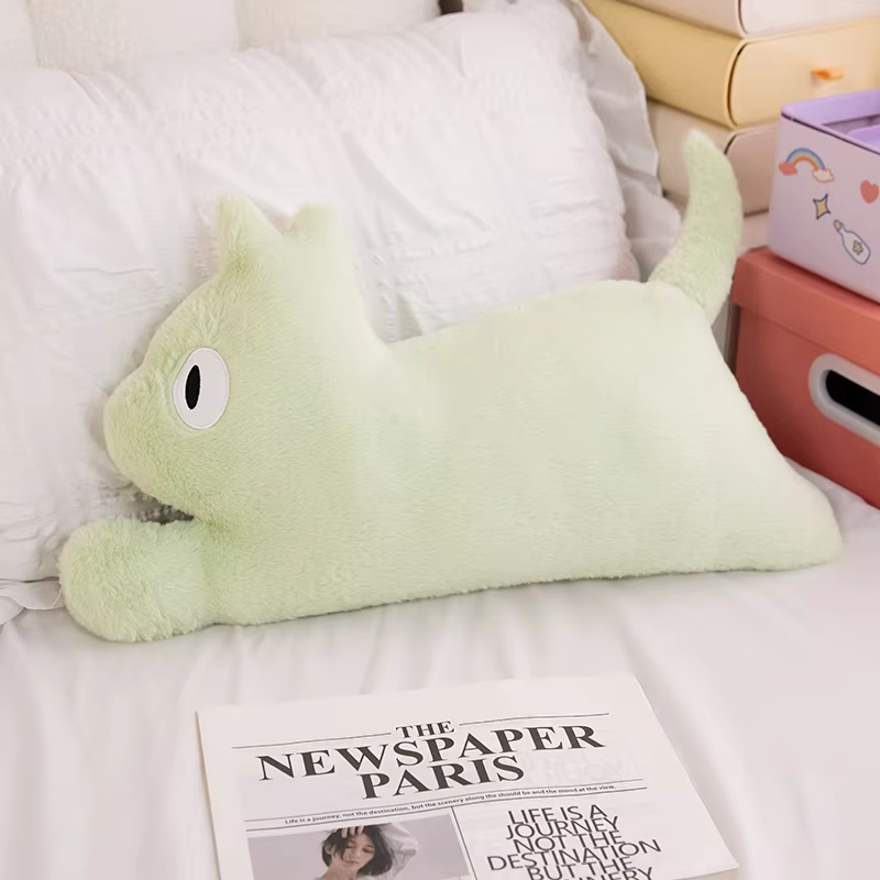 Cute Green Cat Pillow Plush