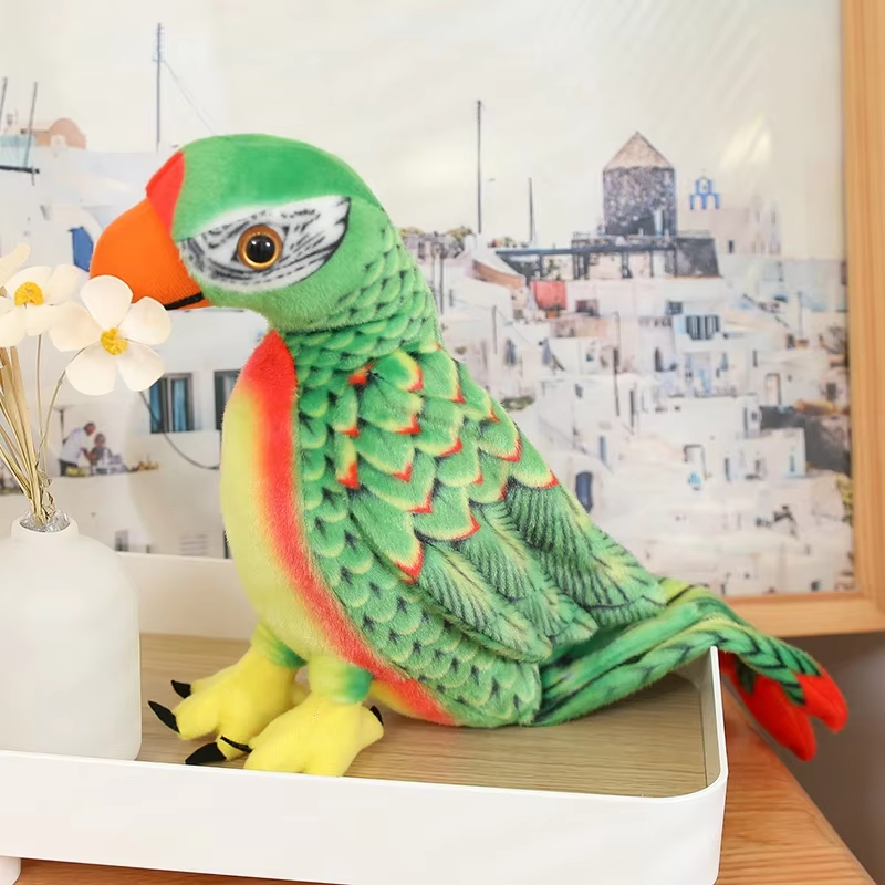 Lifelike Green Parrot Plush