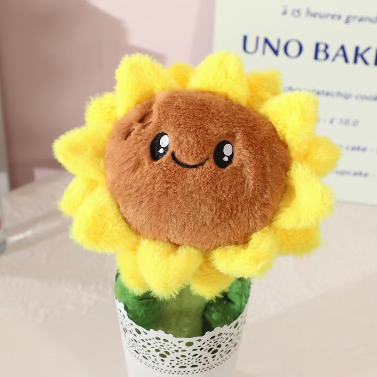 Adorable Fluffy Sunflower Plush