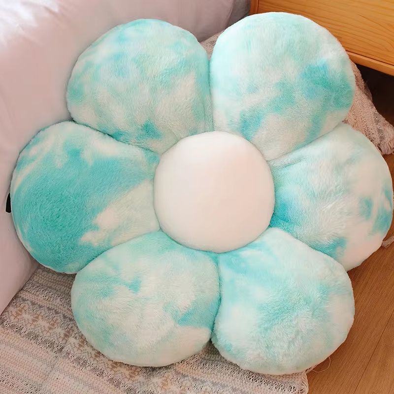 Blue & White Flower Pillow Plush