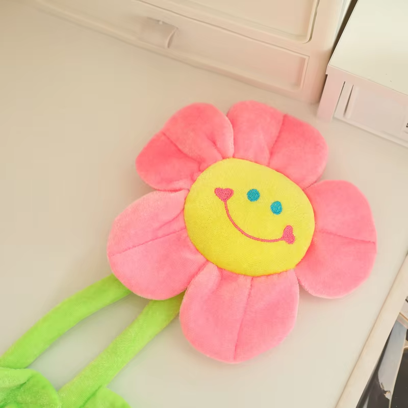 Pink Happy Flower Plush