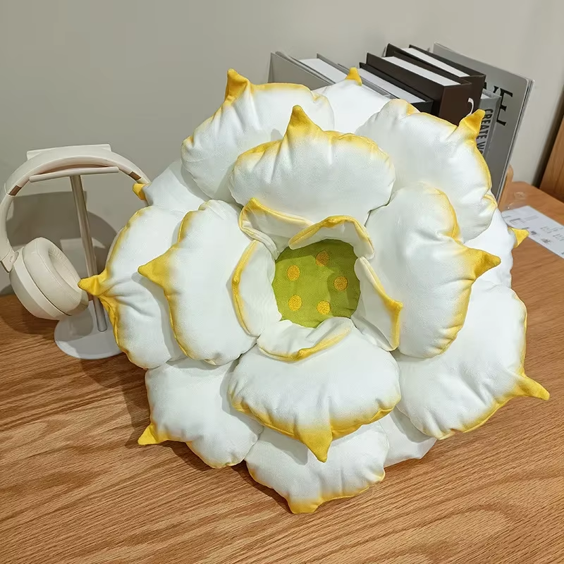 Yellow Lotus Pillow Plush