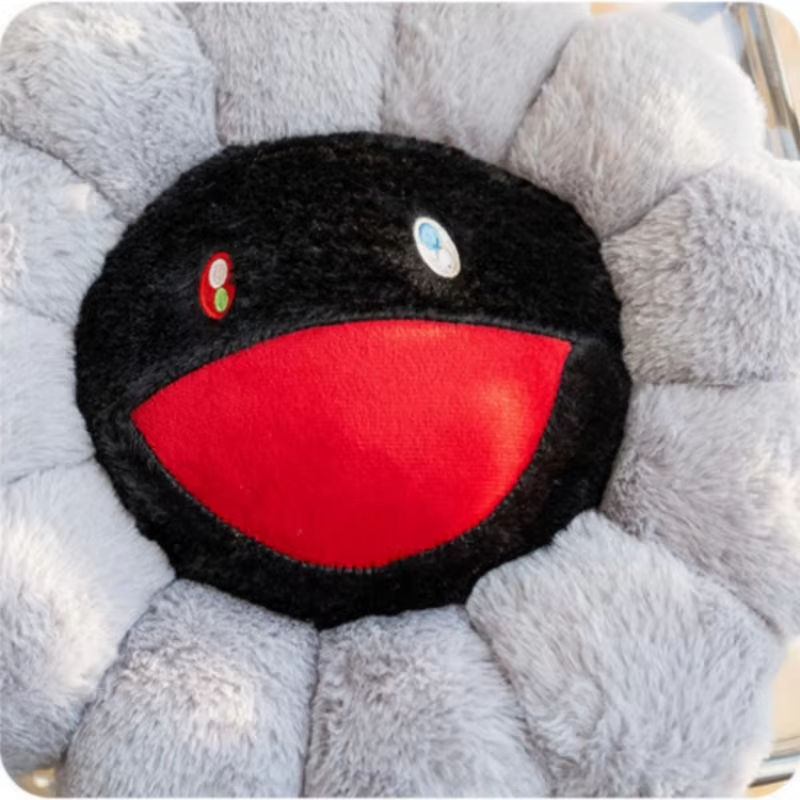 Happy Grey Flower Plush