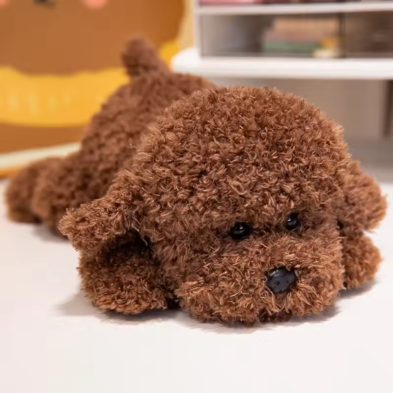 Coffee Brown Fuzzy Teddy Dog Plush