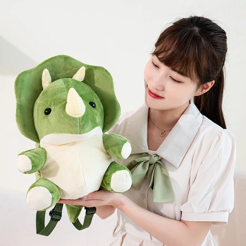 Green Cute Triceratops Backpack