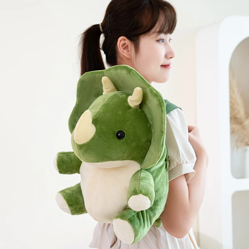 Green Cute Triceratops Backpack